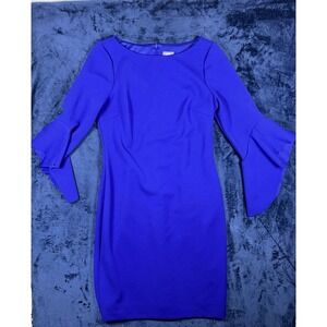 Vince Camuto Dress Women's Sz 12 Royal Blue‎ 3/4 Sleeve  Dress